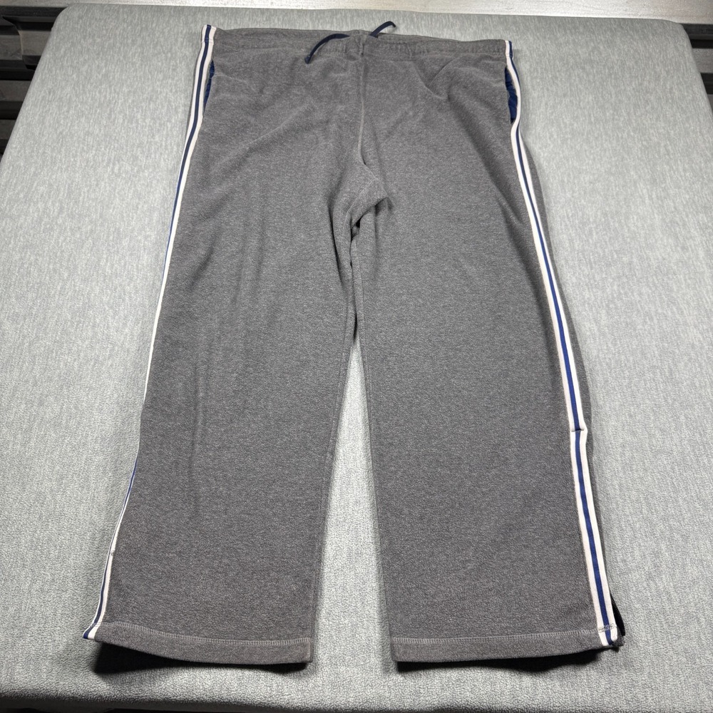 Old Navy Mens Sweatpants XL Gray Blue Stripe Side 48x30 Fleece VTG y2k